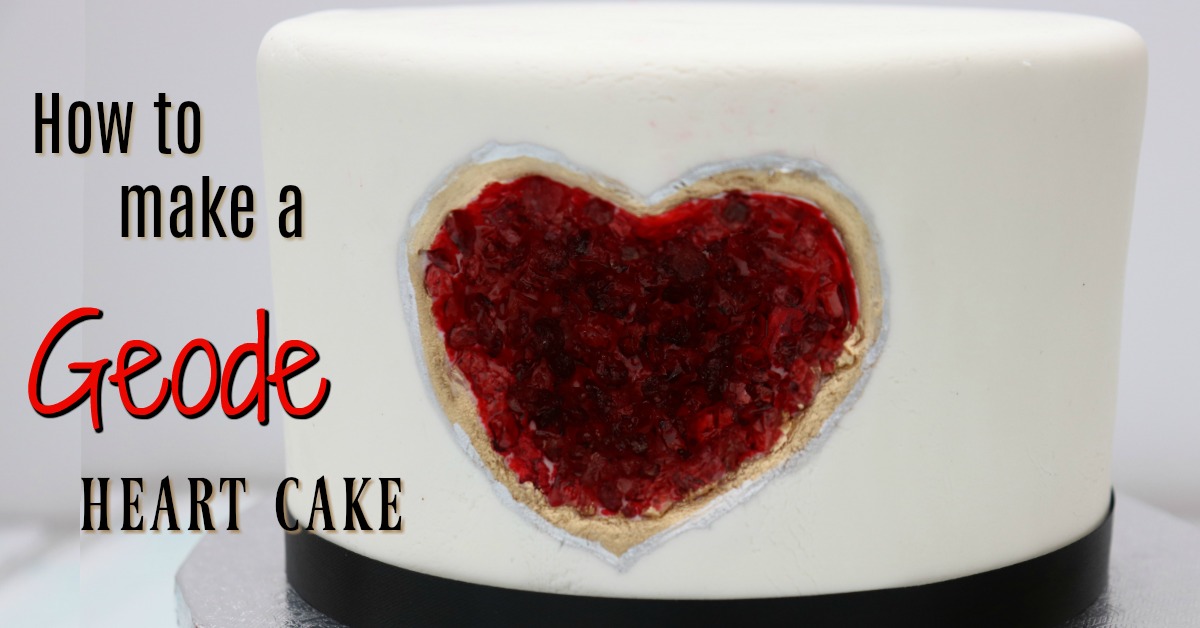 Behind the cake - Geode cake , geode heart cake how to